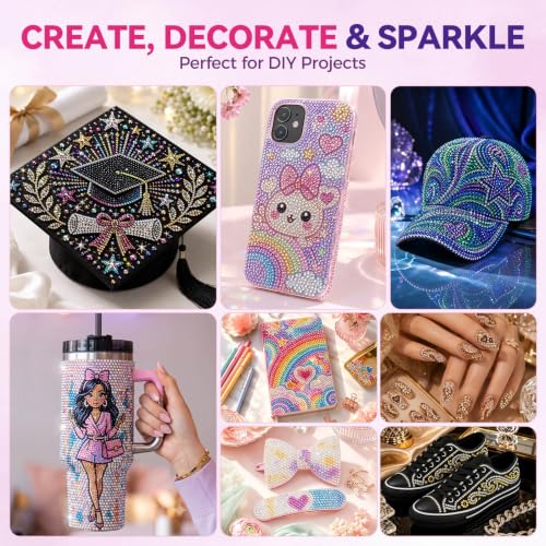 Detalle de ALECPEA 16000 Pcs 3mm Jelly Rhinestones Bedazzling Kit