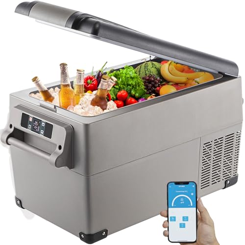 Detalle de VEVOR Glacière Électrique Voiture 30 L – Réfrigérateur portable à compression avec écran LCD et Bluetooth