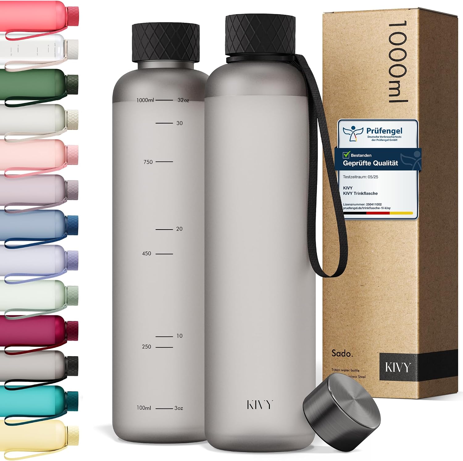 Detalle de KIVY Trinkflasche 1l Schwarz