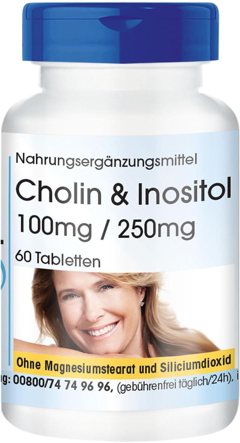 Detalle de Fair & Pure Cholin & Inositol 100 mg / 250 mg, 60 Tabletten – Hochdosierte Nahrungsergänzung aus Deutschland