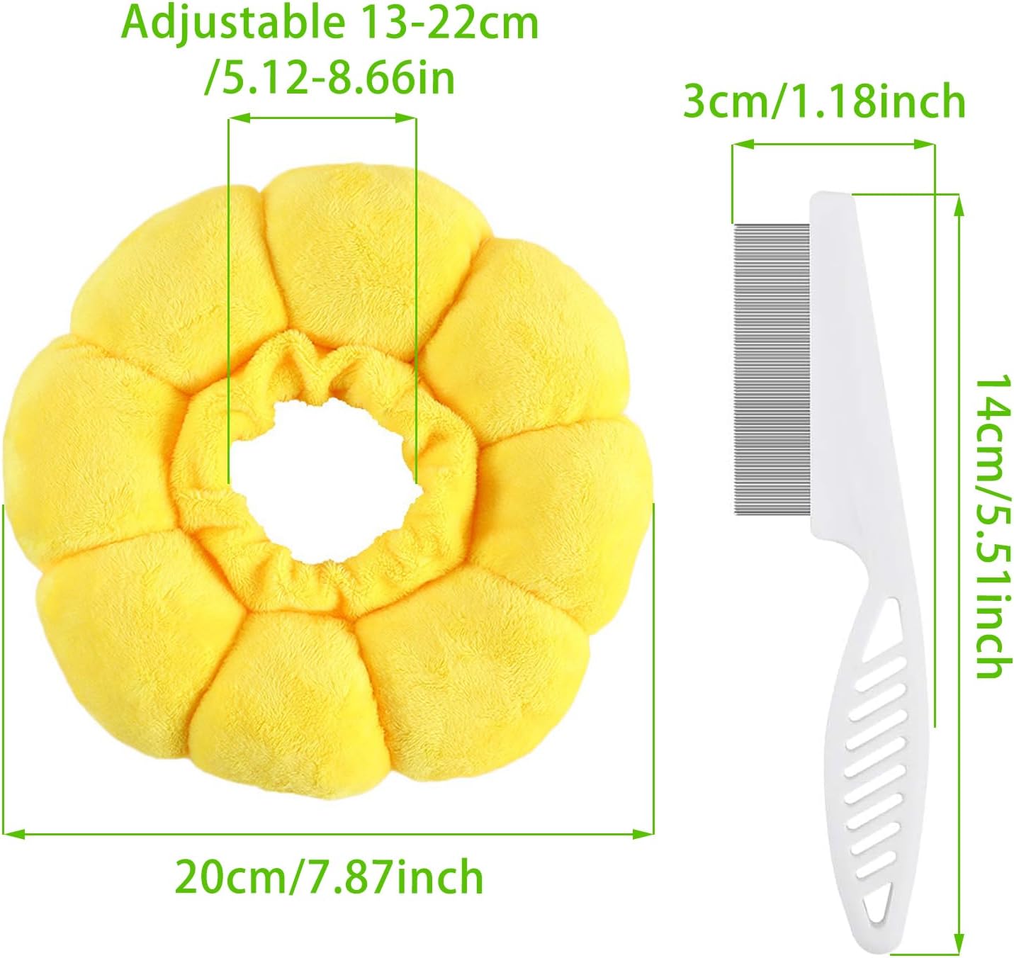 Detalle de Cat Cone Soft Recovery Collar – Sunflower Design, Adjustable for Small Cats