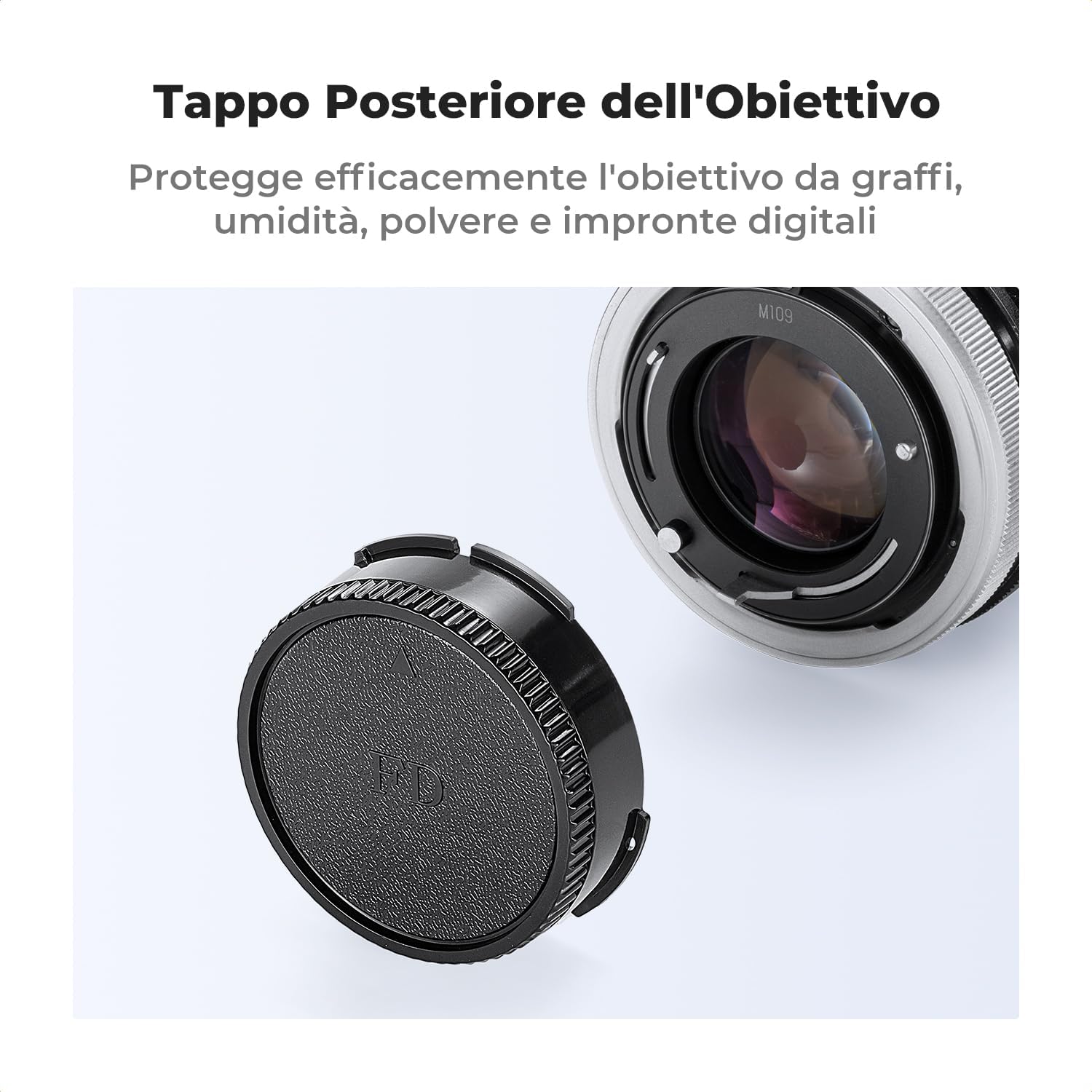 Detalle de K&F Concept 2pack: Tappi Corpo e Coperchi Posteriori per Obiettivo compatibili con Canon F-1, FTb, AE-1, A-1, AT-1, AV-1, AL-1, T60–T90