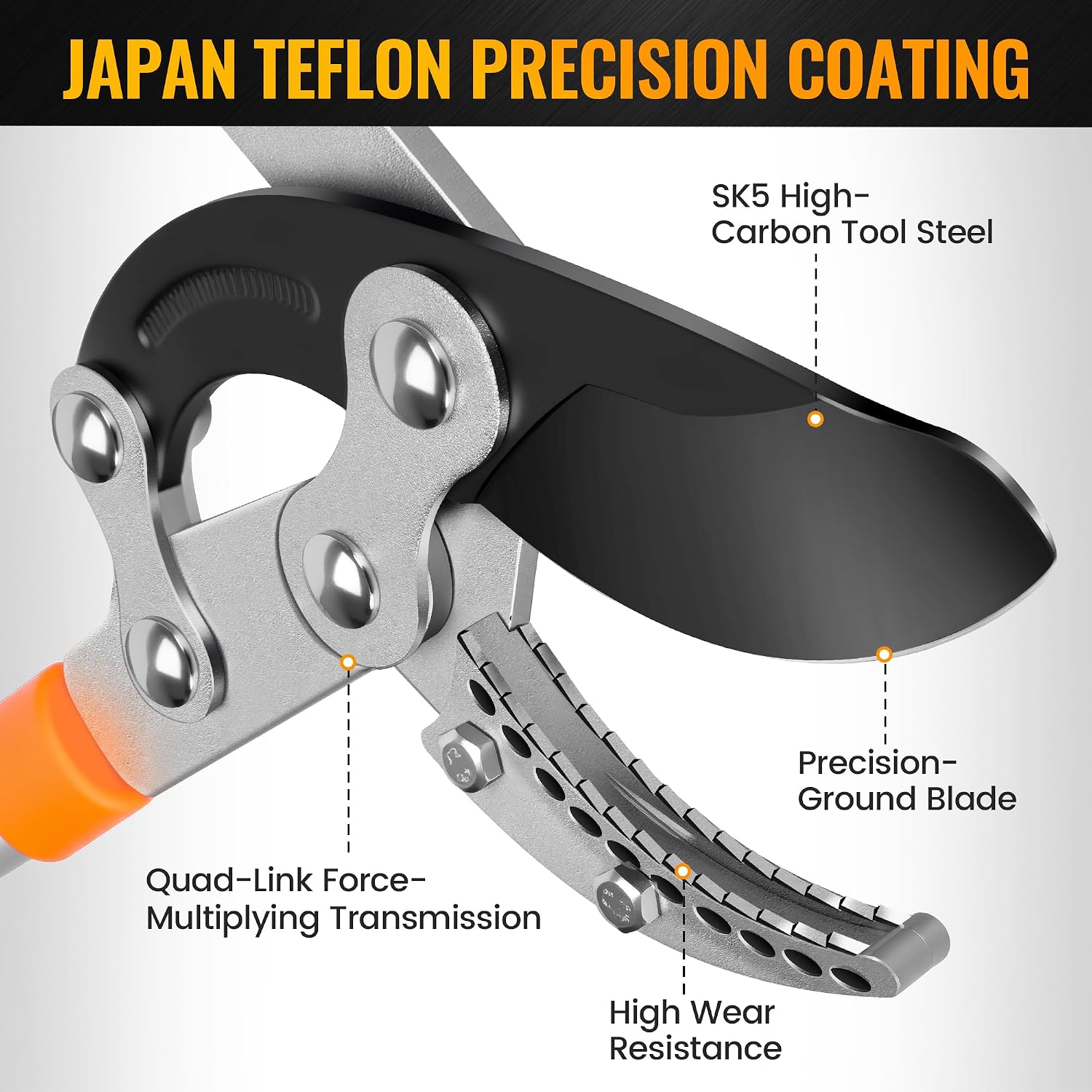 Thumbnail 3 de Telescopic Loppers 70–95cm with SK5 Blade and Teflon Coating – Heavy Duty Tree Pruner