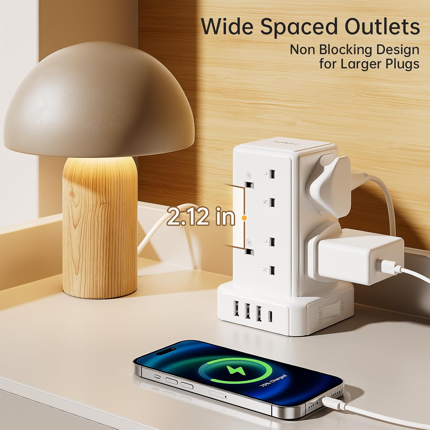 Thumbnail 5 de Tower Extension Lead 8‑Way with 4 USB 3250W