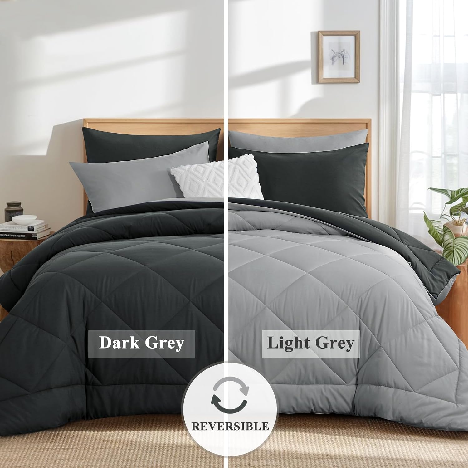Thumbnail 3 de Aisbo Coverless Duvet King Size 10.5 Tog – 230x220cm, Dark Grey/Light Grey