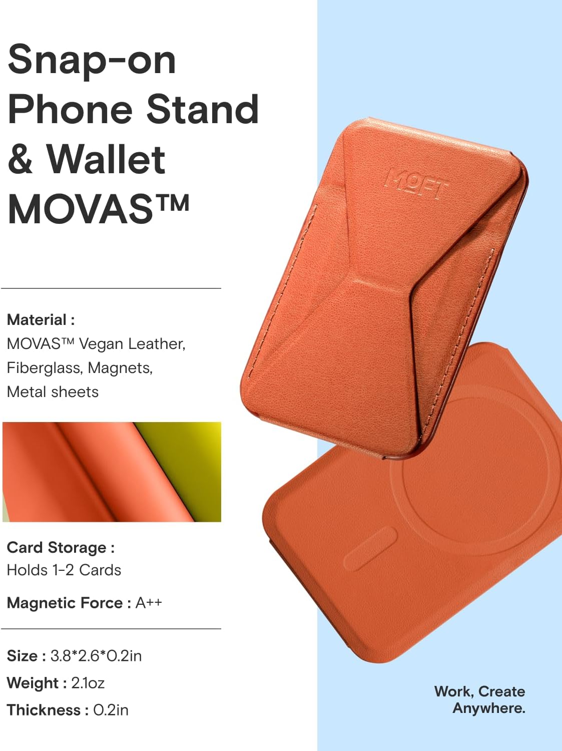Detalle de MOFT Magnetic Wallet Stand for iPhone 12–17 Series with MagSafe, Sunrise