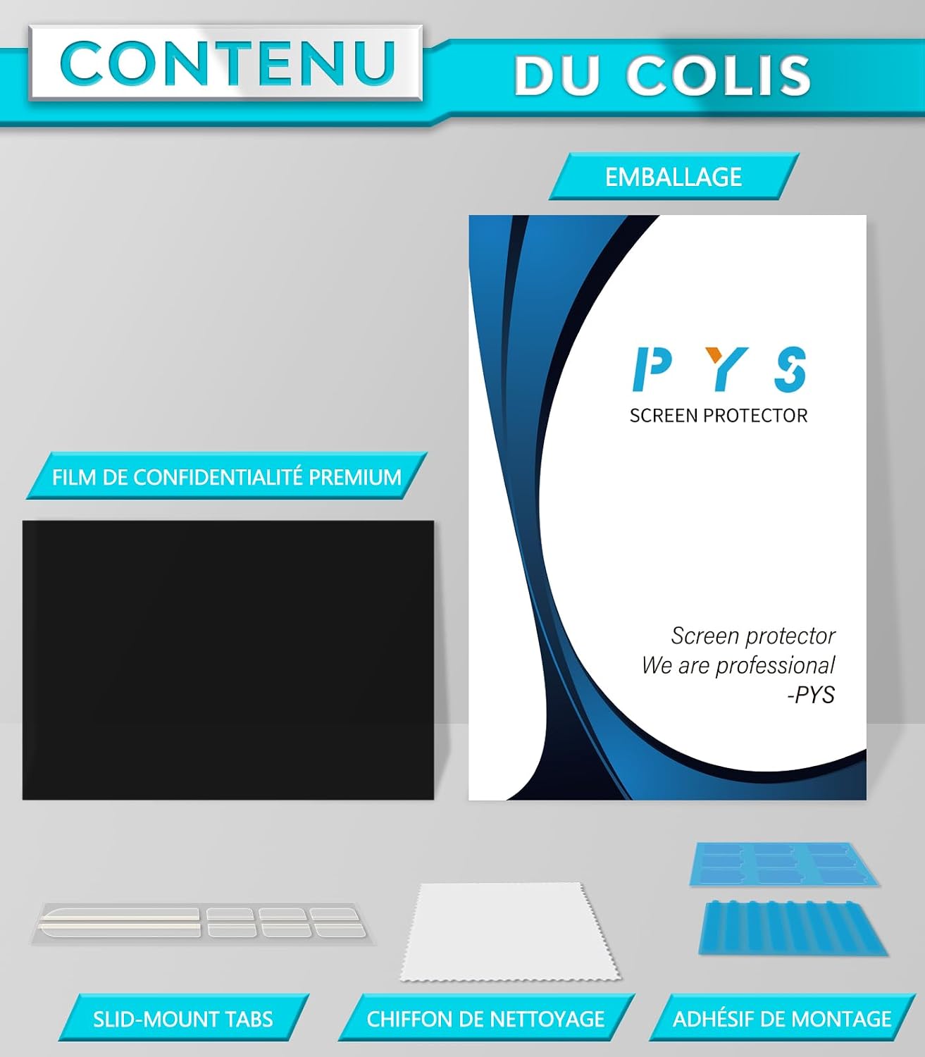 Thumbnail 6 de PYS Filtre écran Confidentialité 15,6 pouces 16:9 (anti-espion, anti-lumière bleue) pour PC HP/Dell/Lenovo/Acer/ASUS/Samsung