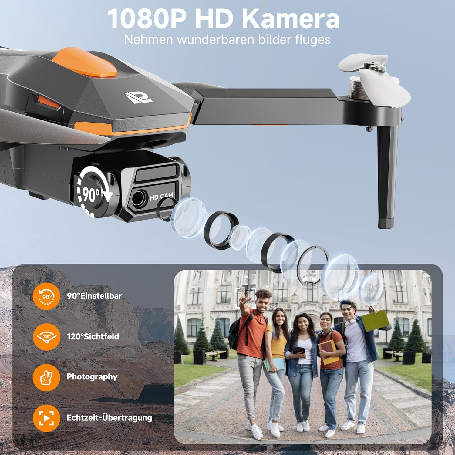 Thumbnail 2 de PLEGBLE Mini-Drohne 1080p Kamera für Anfänger