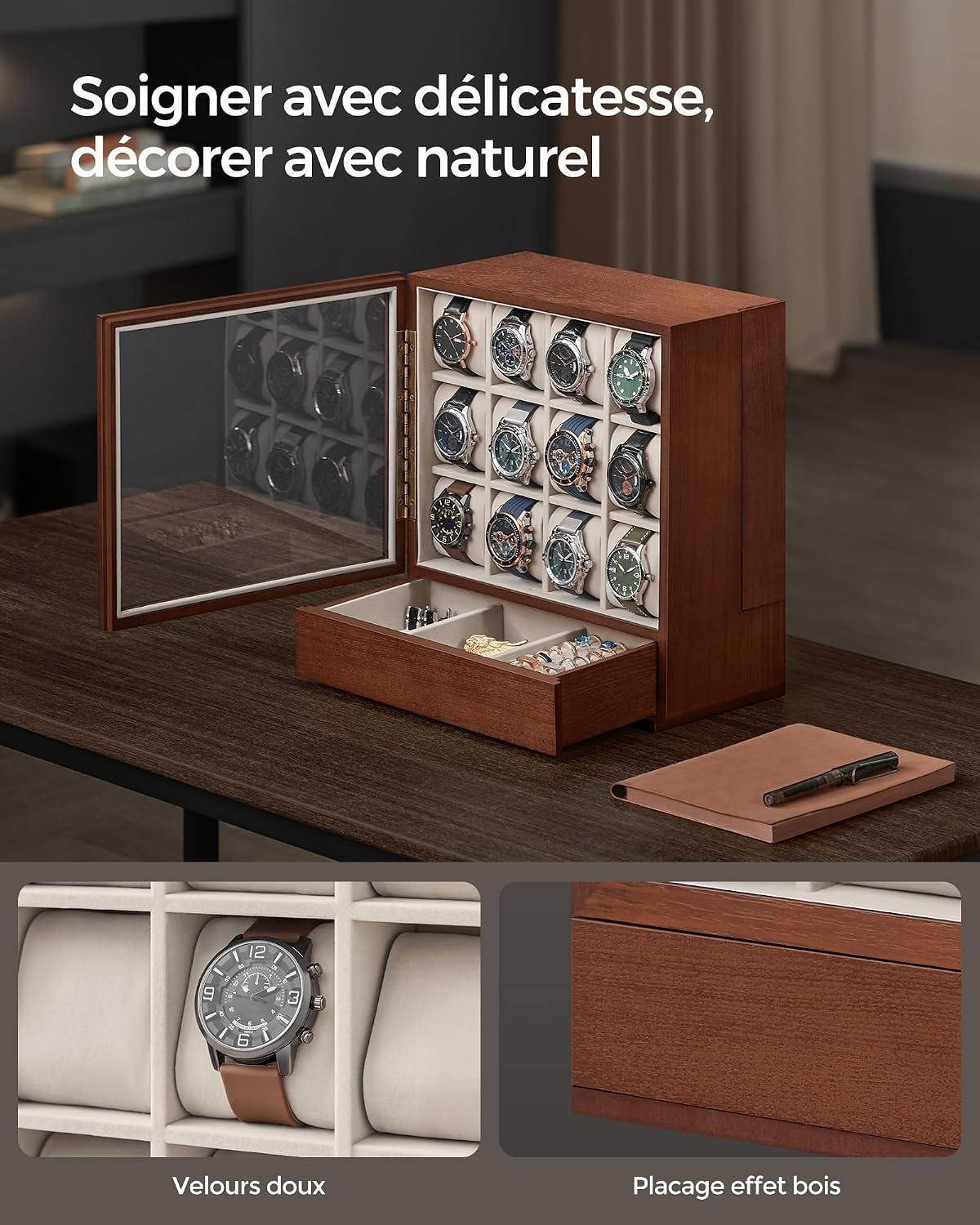 Detalle 2 de Boîte à montres SONGMICS 12 emplacements