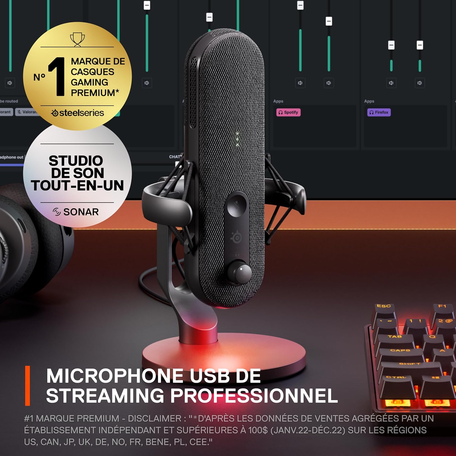 Detalle de SteelSeries Alias microphone USB 3× 🎙