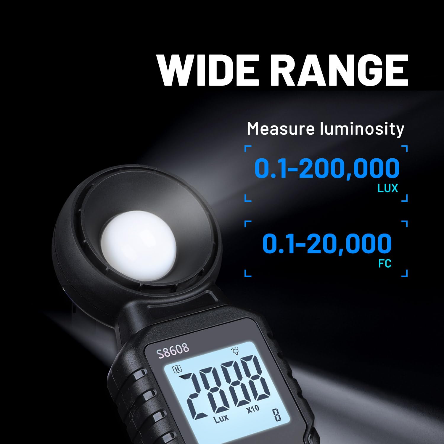 Detalle de Mcbazel Lux Meter 200,000 Lux light meter