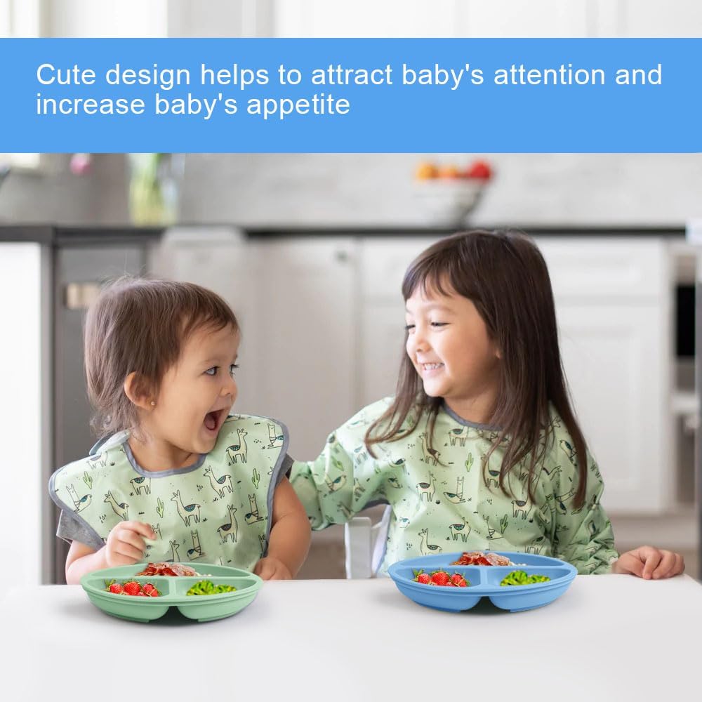 Thumbnail 6 de Vicloon piatti a ventosa per baby e toddler con scomparti (2 pezzi) in silicone alimentare BPA free