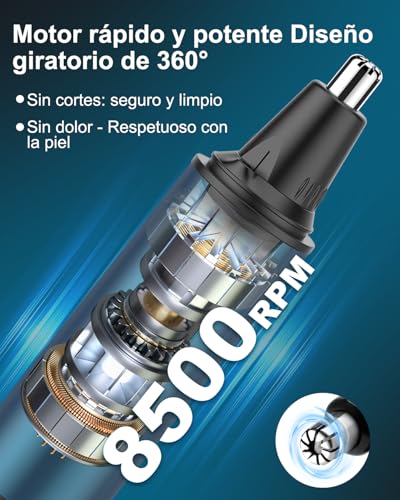 Detalle de Cortapelos Nariz y Oreja 3 en 1 Profesional de NUMIFUN