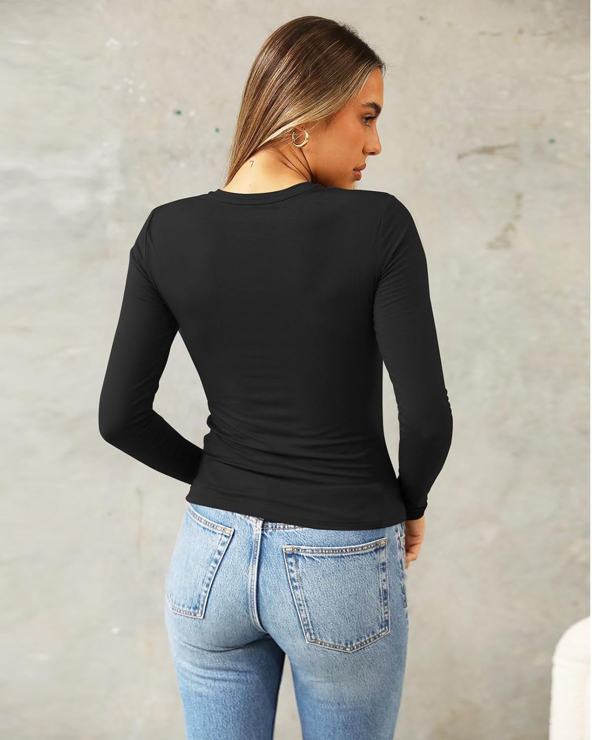 Detalle 2 de Abardsion Women’s Long Sleeve Crop Top Shirt (Slim Fit, Y2K-Style)
