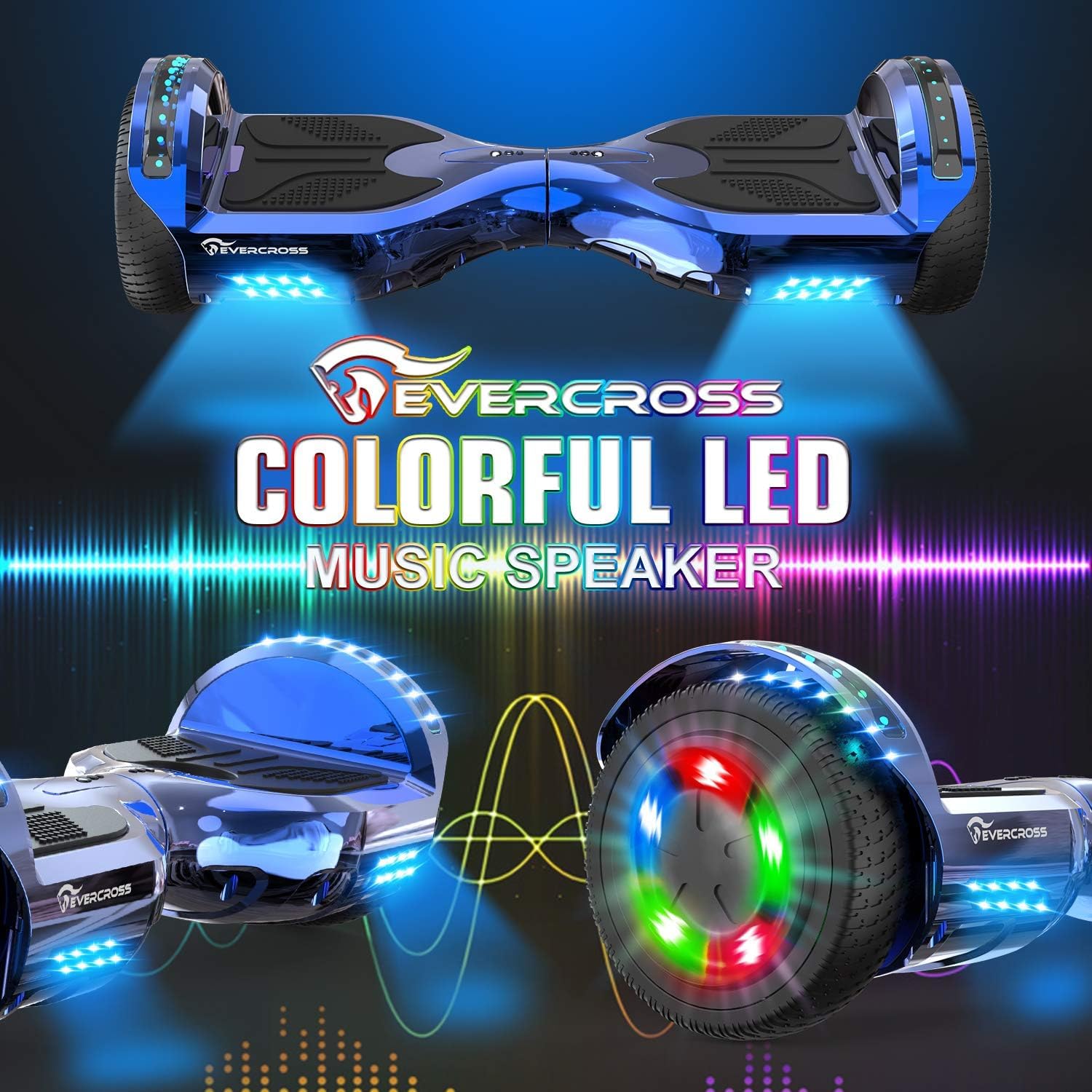 Thumbnail 2 de EVERCROSS Hover Board Kids with Hoverkart Seat Bundle (6.5") – Self-Balancing, Bluetooth Lights, Safe for All Riders