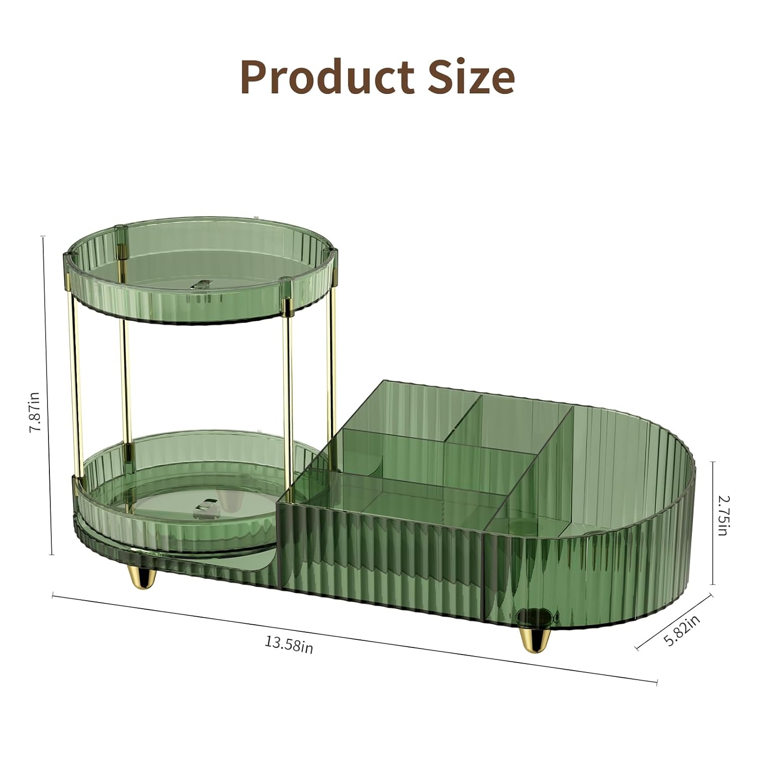 Thumbnail 6 de Jywantful makeup storage 360° Rotating Makeup Organizer, Dark Green Acrylic