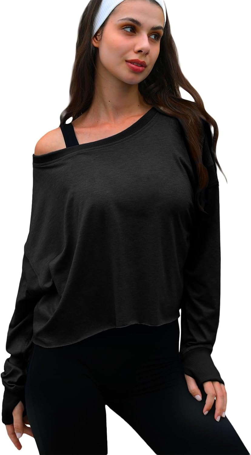 Thumbnail 1 de UNIANKIYA Open Back Long Sleeve Cropped Workout Top for Women