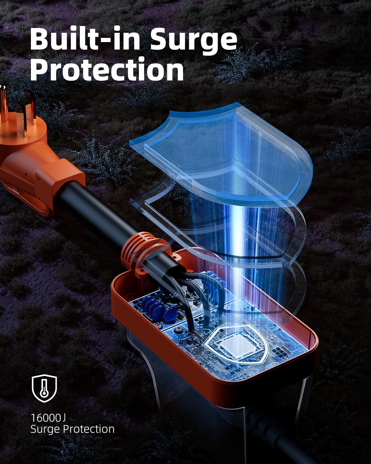 Thumbnail 1 de FOCSPROD 50 Amp RV Surge Protector with RV Circuit Analyzer (16000J) and Waterproof Cover