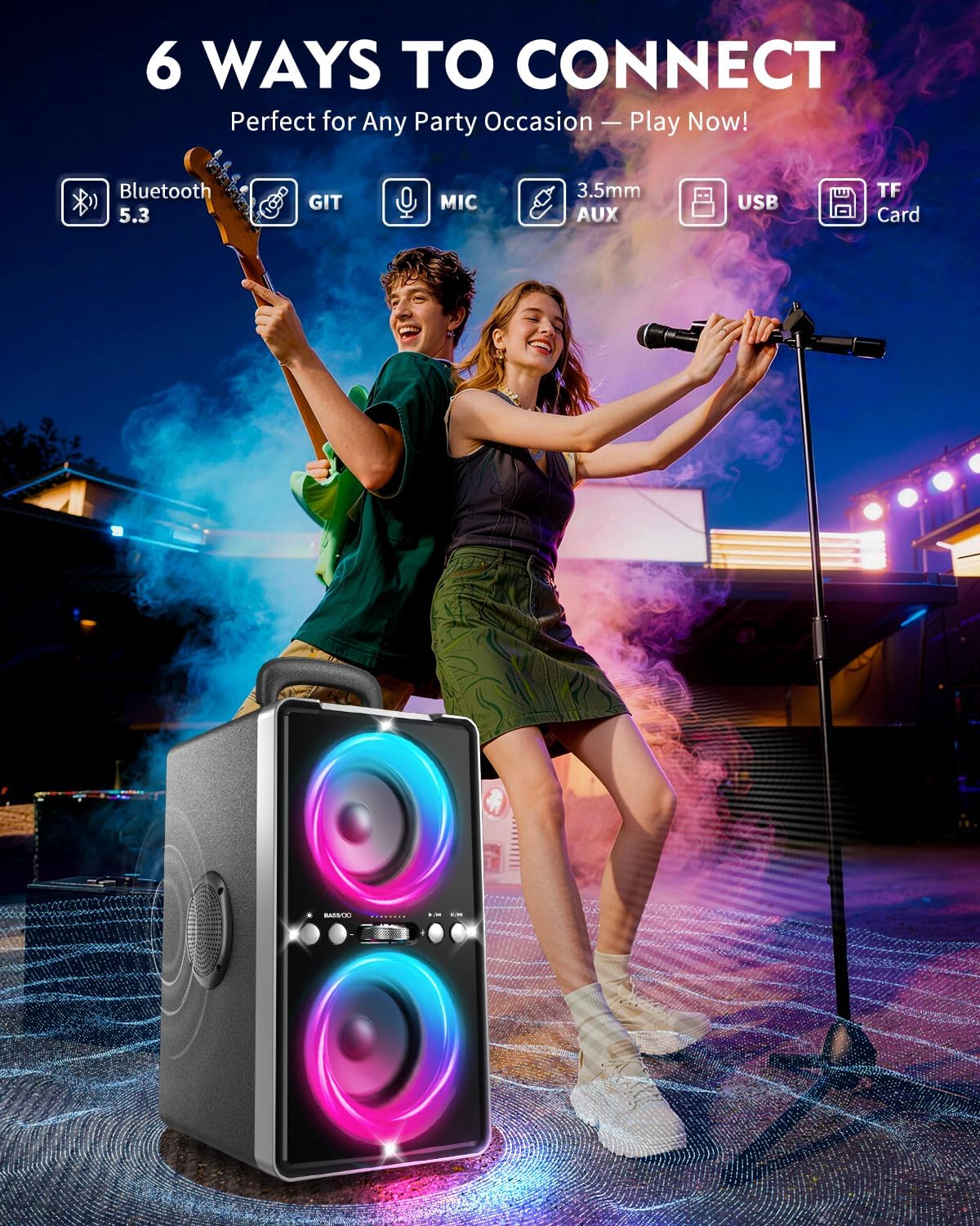 Detalle 2 de YIER 200W Bluetooth Speaker with Big Bass 🔊