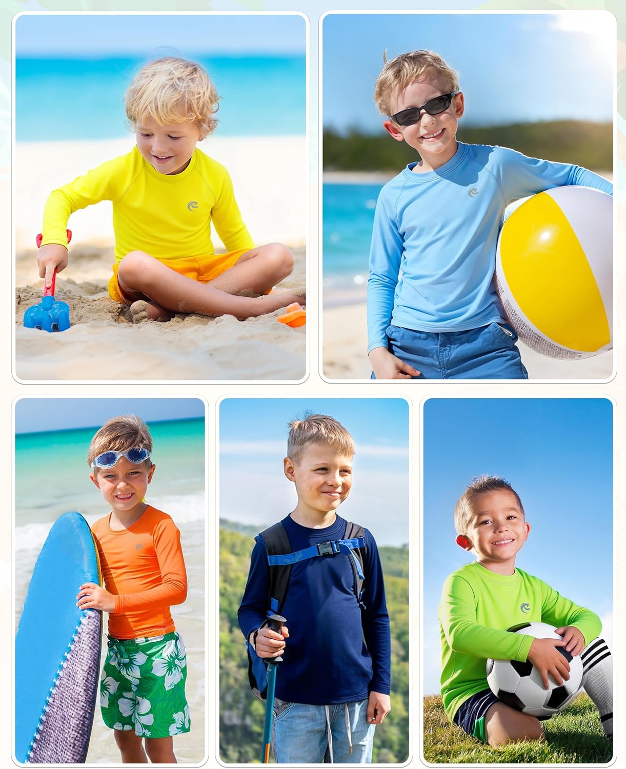 Thumbnail 1 de Boys UPF 50+ Long Sleeve Swim Shirt with Sun Protection (1–2 Pack)
