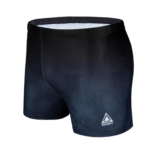 Detalle de AMZSPORT Maillot de Bain Homme Short de Bain à Séchage Rapide, Noir, M - Cordons de Serrage et Doublure Douce