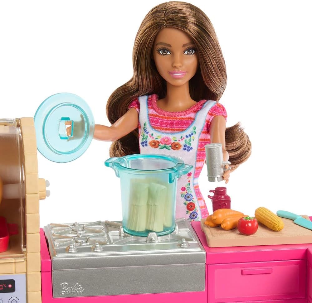 Detalle de Barbie JCT06 Teresa Fashion Doll & Kitchen Playset with 20+ Accessories