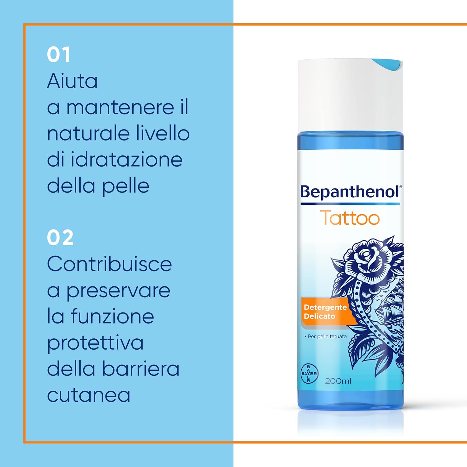 Detalle 2 de Bepanthenol Tattoo Detergente Delicato 200 ml