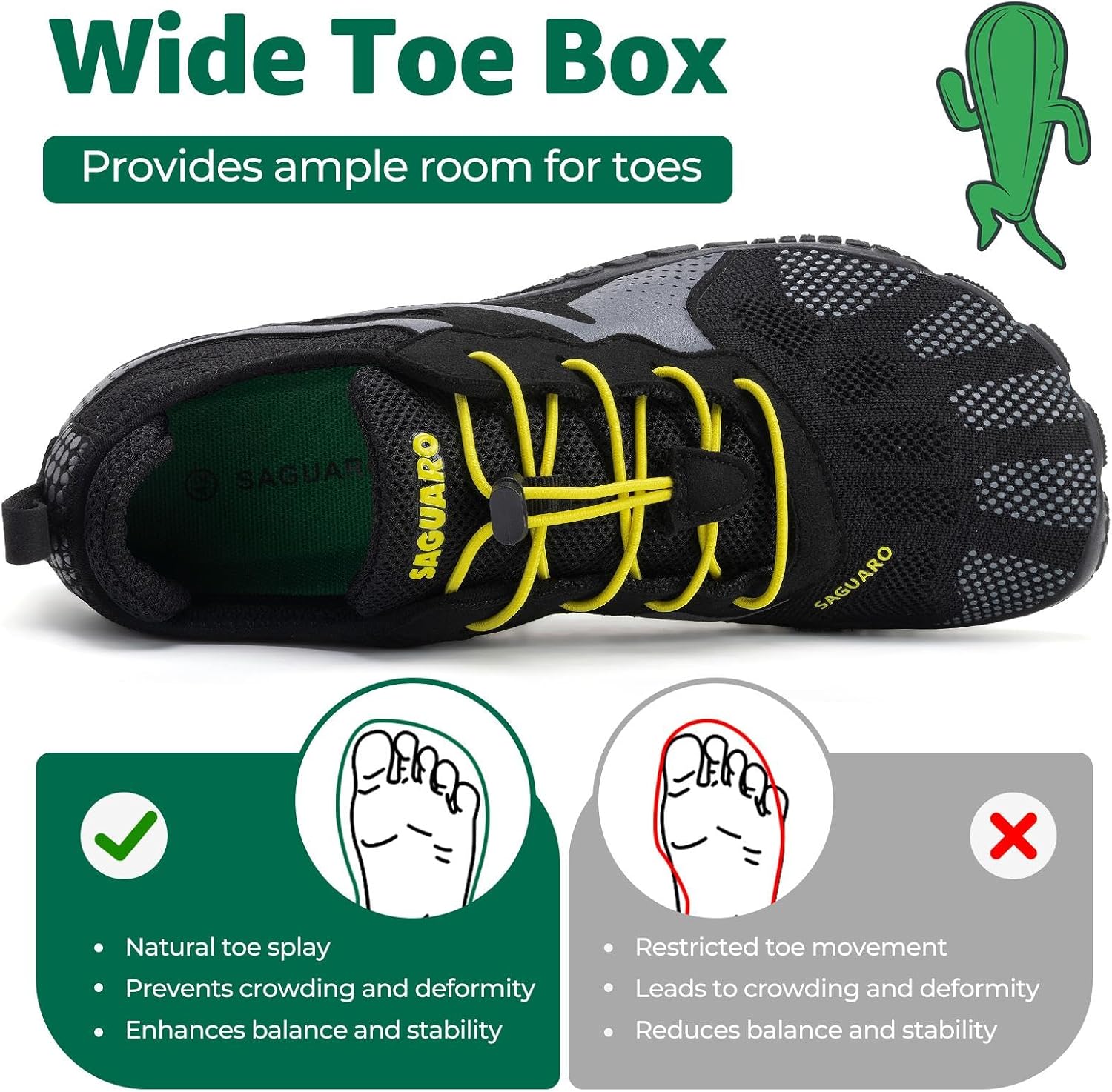 Thumbnail 1 de SAGUARO Barfußschuhe Herren Damen Zehenschuhe Unisex Traillaufschuhe