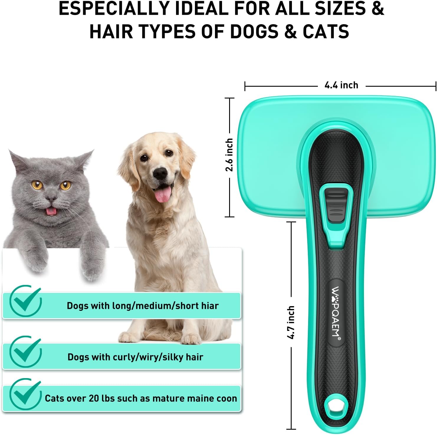 Thumbnail 3 de WOPQAEM Self-Cleaning Slicker Brush 10mm