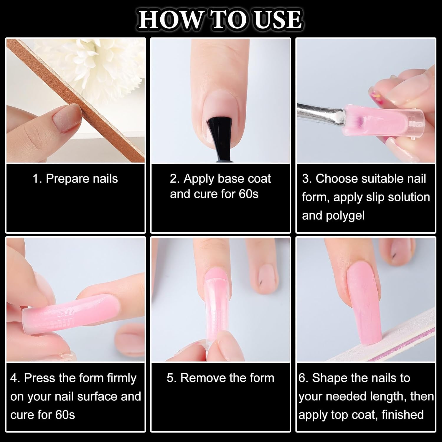 Detalle de SUTOKAKA Polygel Nail Forms 120-Piece Kit