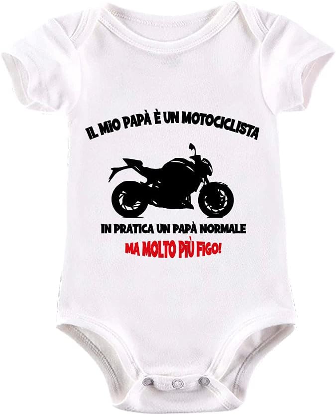 Thumbnail 6 de Body neonato La Ruotante in 100% cotone a manica corta con stampa motociclista, idea regalo nascita