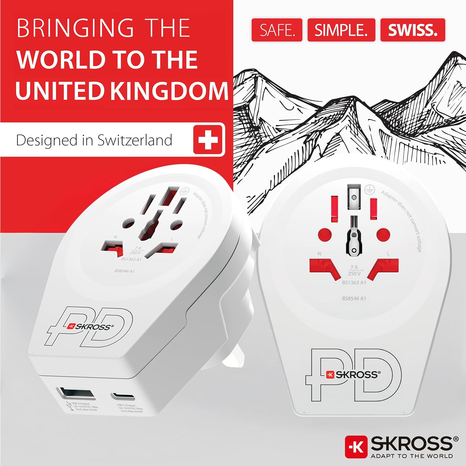 Detalle 2 de SKROSS World to UK USB AC20PD Travel Adapter