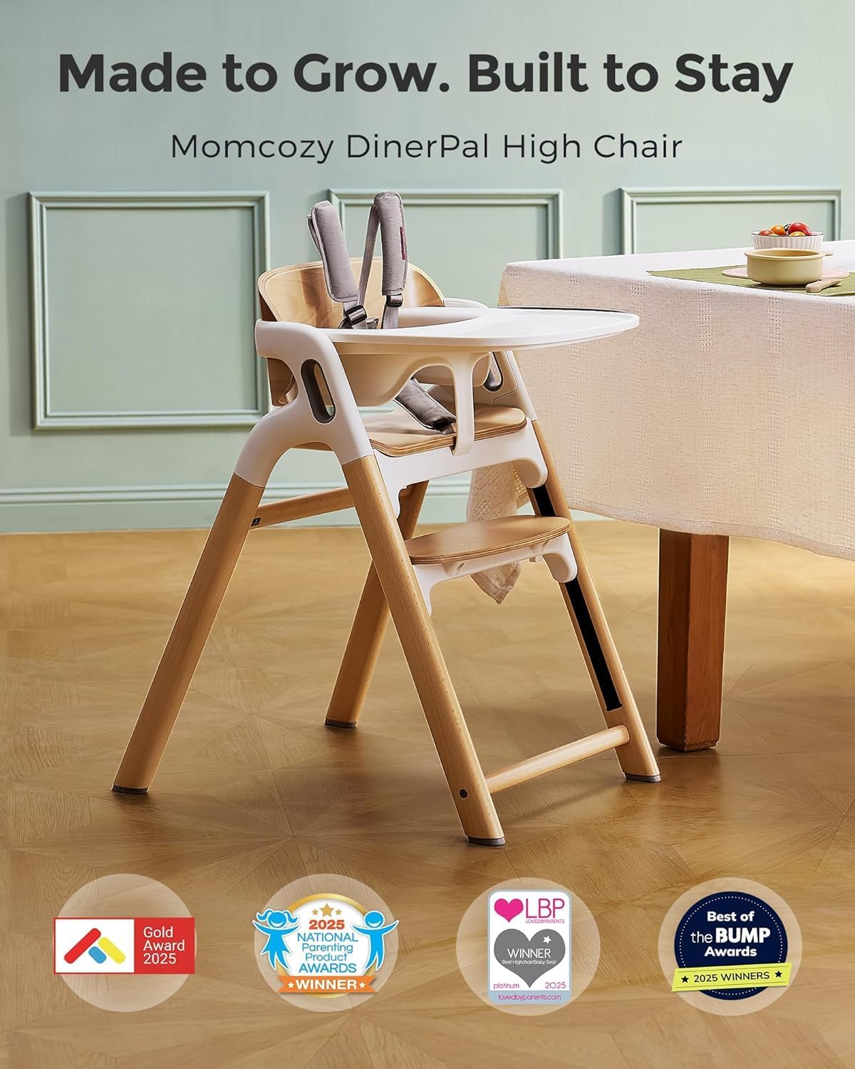 Thumbnail 1 de Momcozy DinerPal Wooden High Chair 140KG