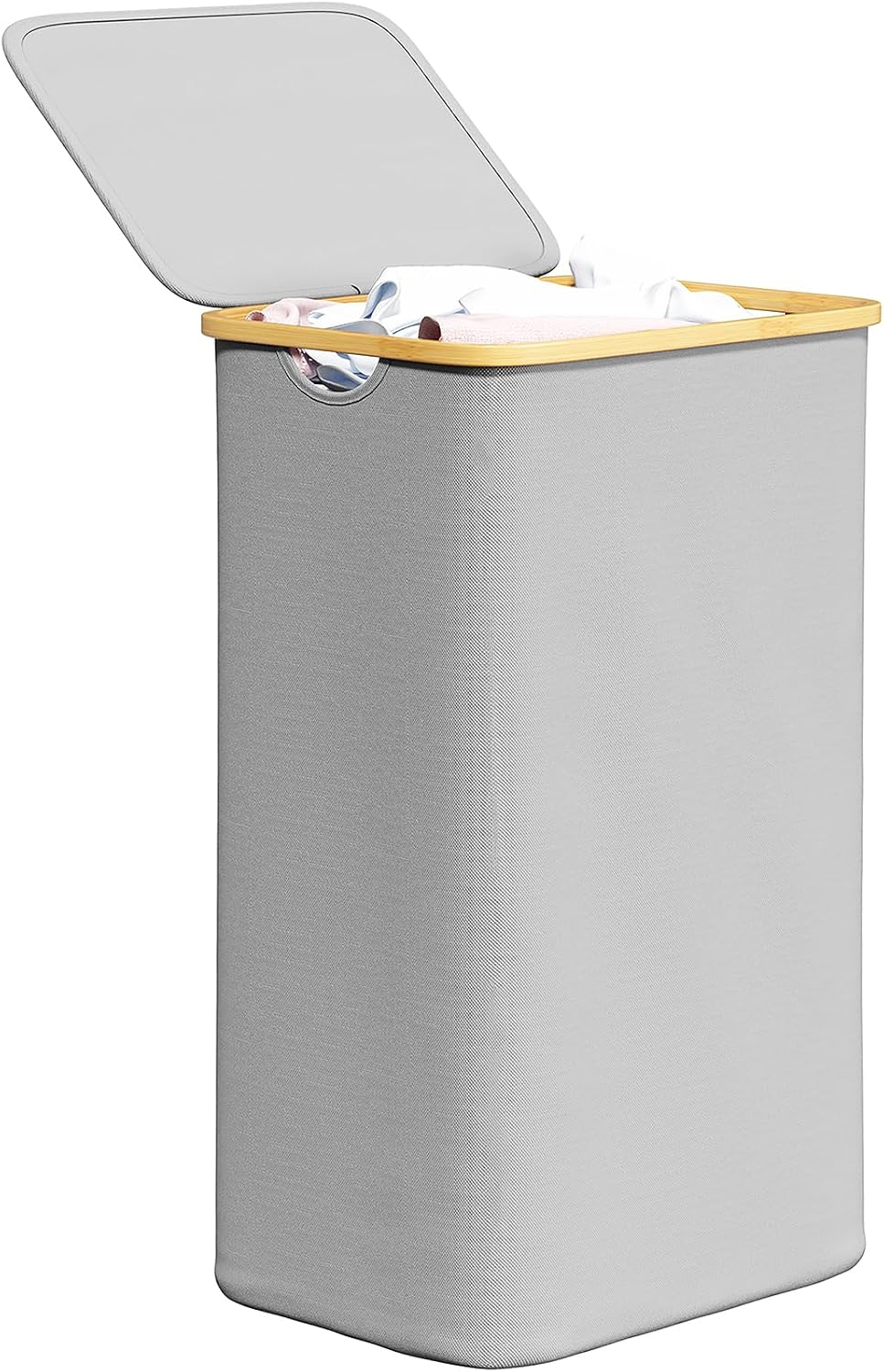 Thumbnail 6 de SpaceAid 110L Collapsible Laundry Hamper with Lid and Bamboo Handles, Tall 4-Rod Frame for Bedroom, Bathroom, Dorm, Laundry Room (Black)