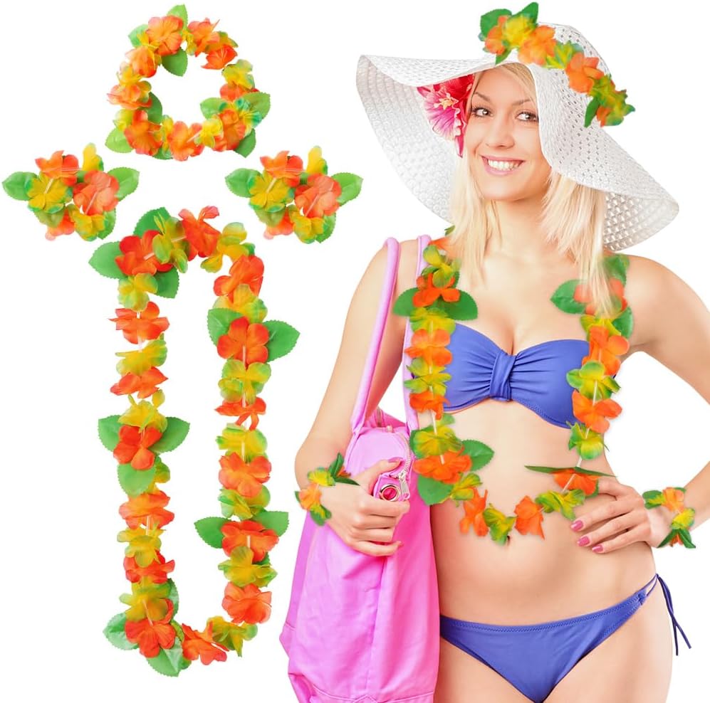 Thumbnail 6 de AOMIG 4830656 hawaiianskt blomsterset, 4 delar i gult