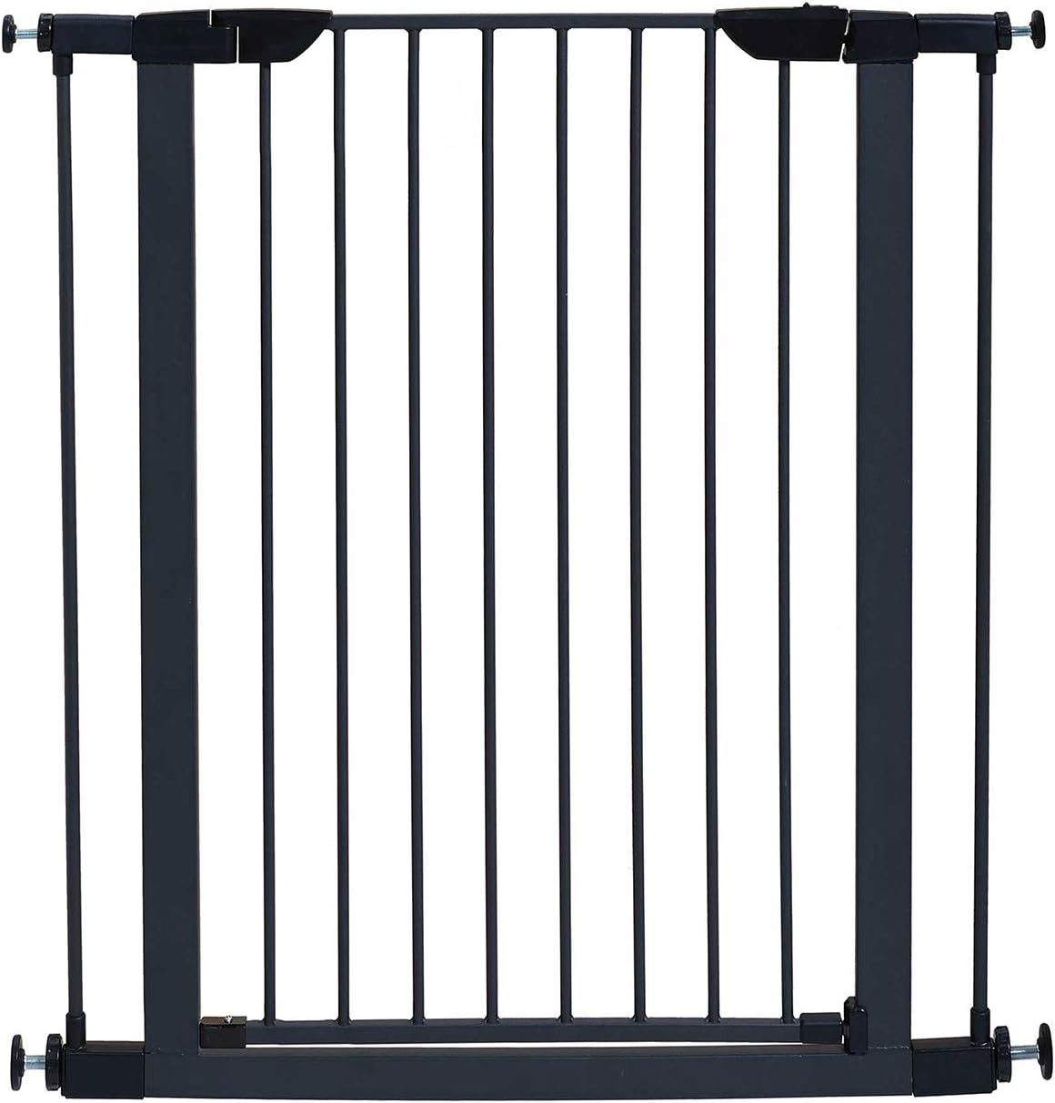 Detalle de Cancello per Animali Domestici in Acciaio con Strisce Fosforescente – Altezza 73,66 cm, espandibile fino a 96,52 cm, grafite
