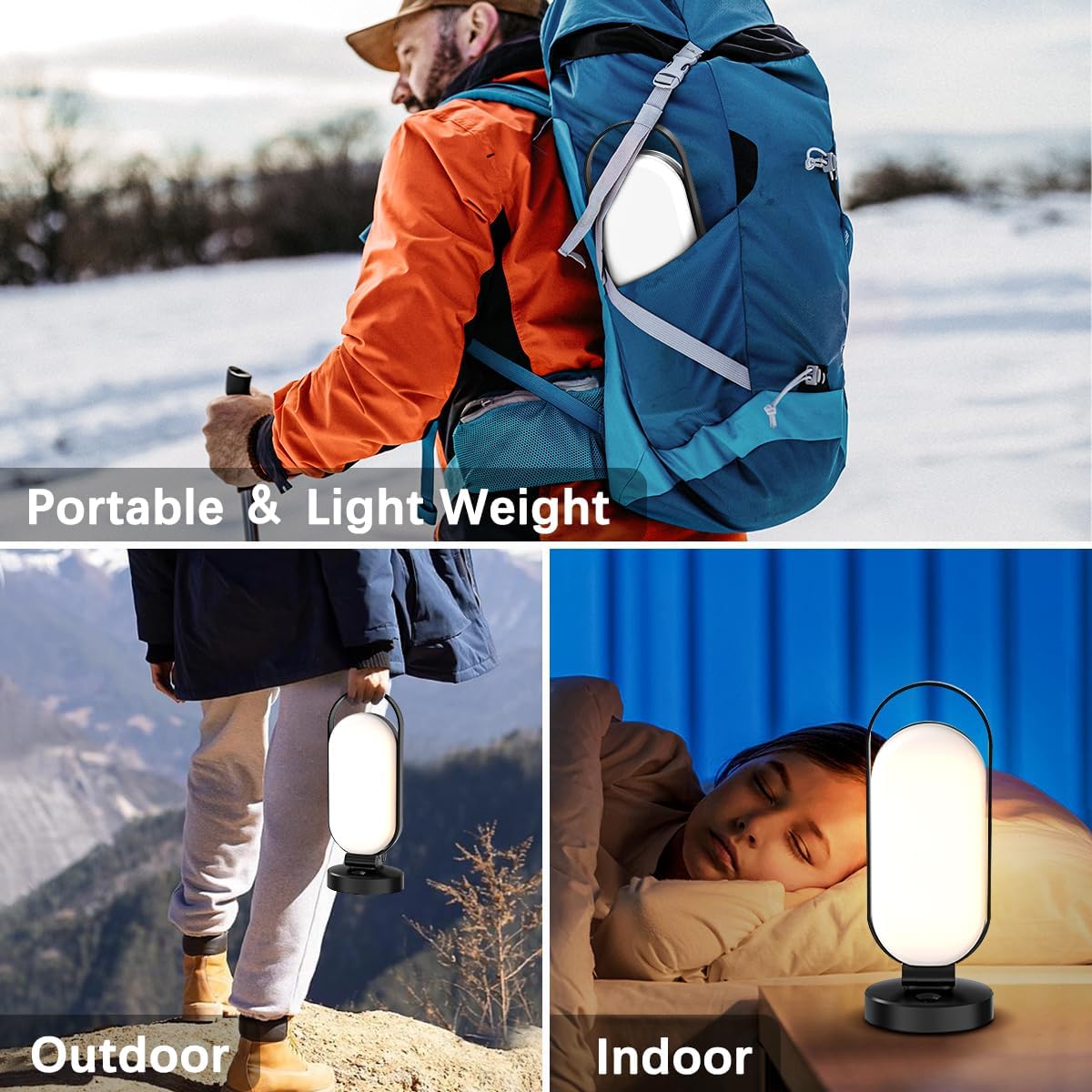 Thumbnail 5 de Hapfish Lampe Solaire de Camping rechargeable pliable, 240 LED jusqu’à 350 lumens, 5000 mAh étanche