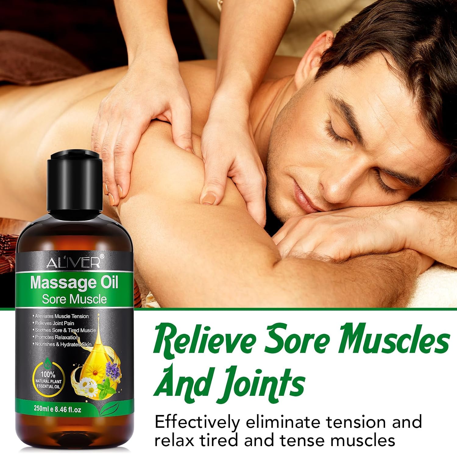 Detalle de Massage Oil 250ml Soothing Blend for Sore Muscles