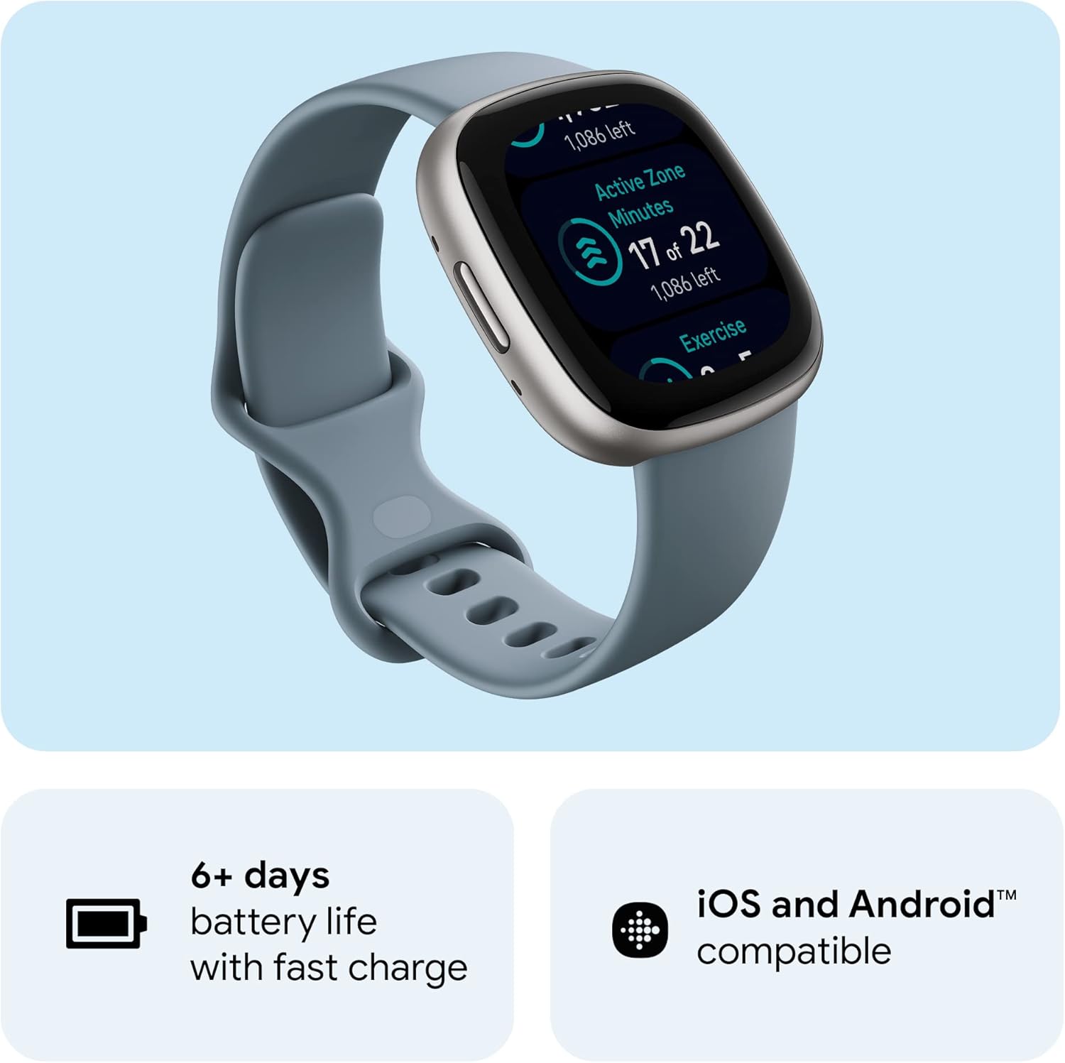 Thumbnail 5 de Fitbit Versa 4 fitness smartwatch GPS