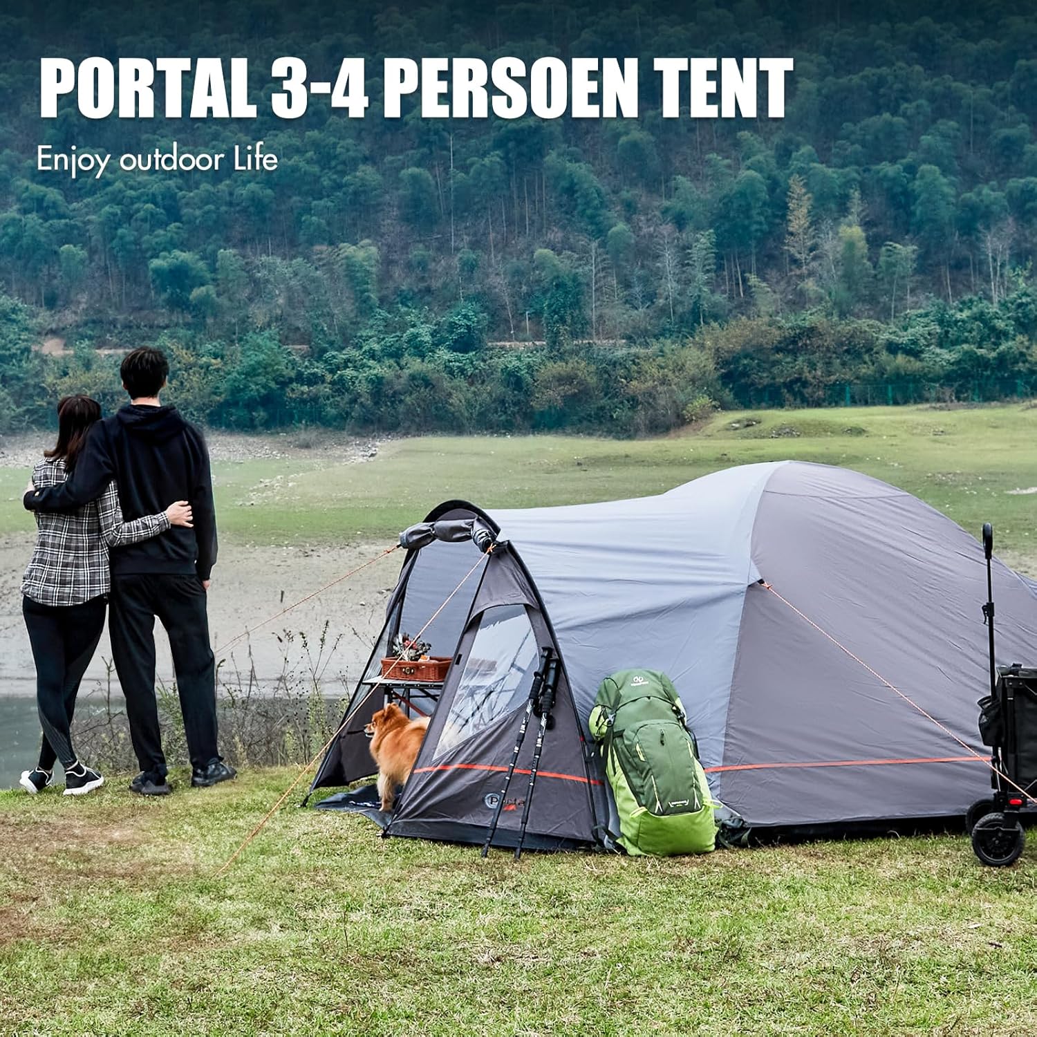 Thumbnail 1 de Portal 3-4 Man Tent with Porch: Lightweight Family Dome for 3–4