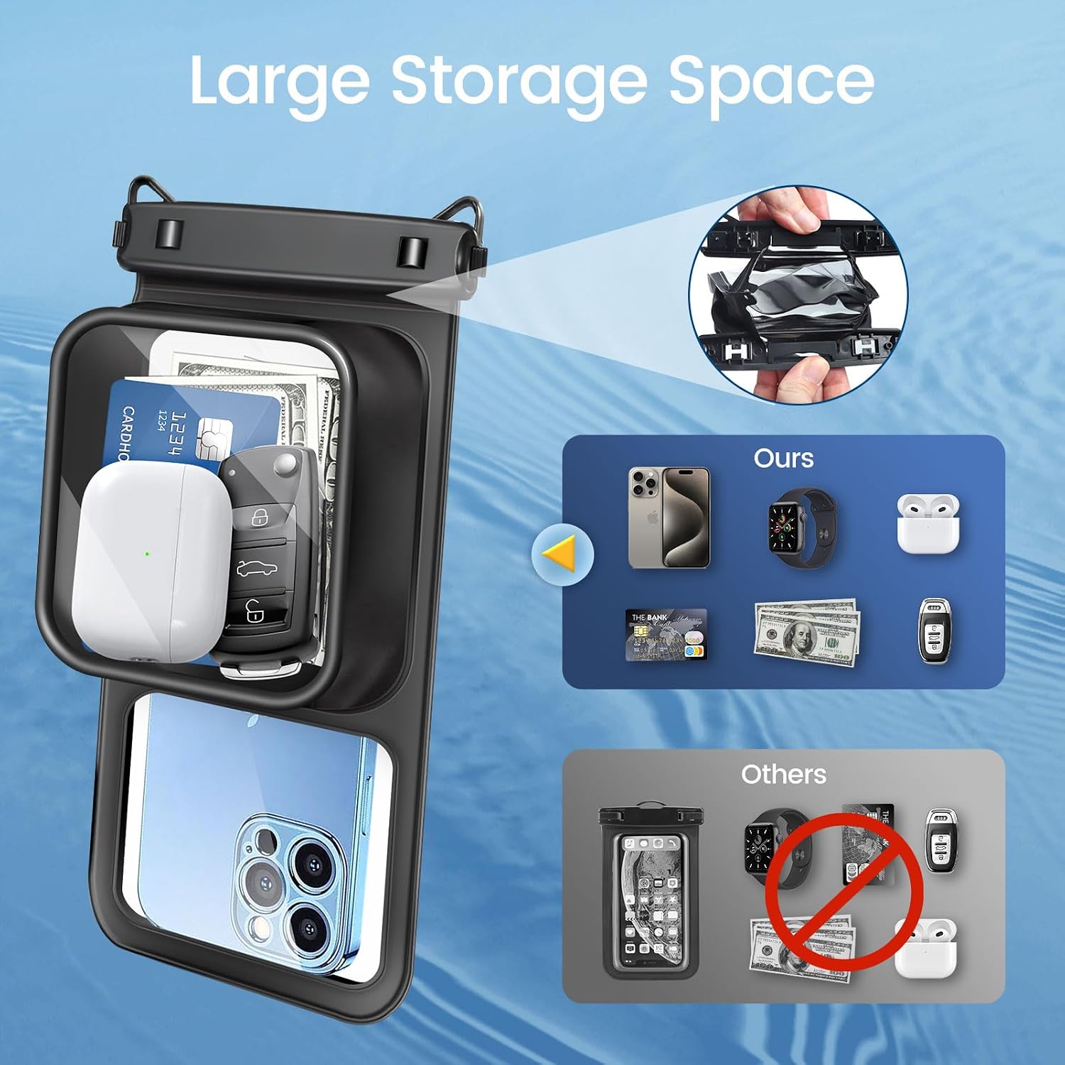 Detalle de Niveaya Floatable Waterproof Phone Pouch 8.5 inch