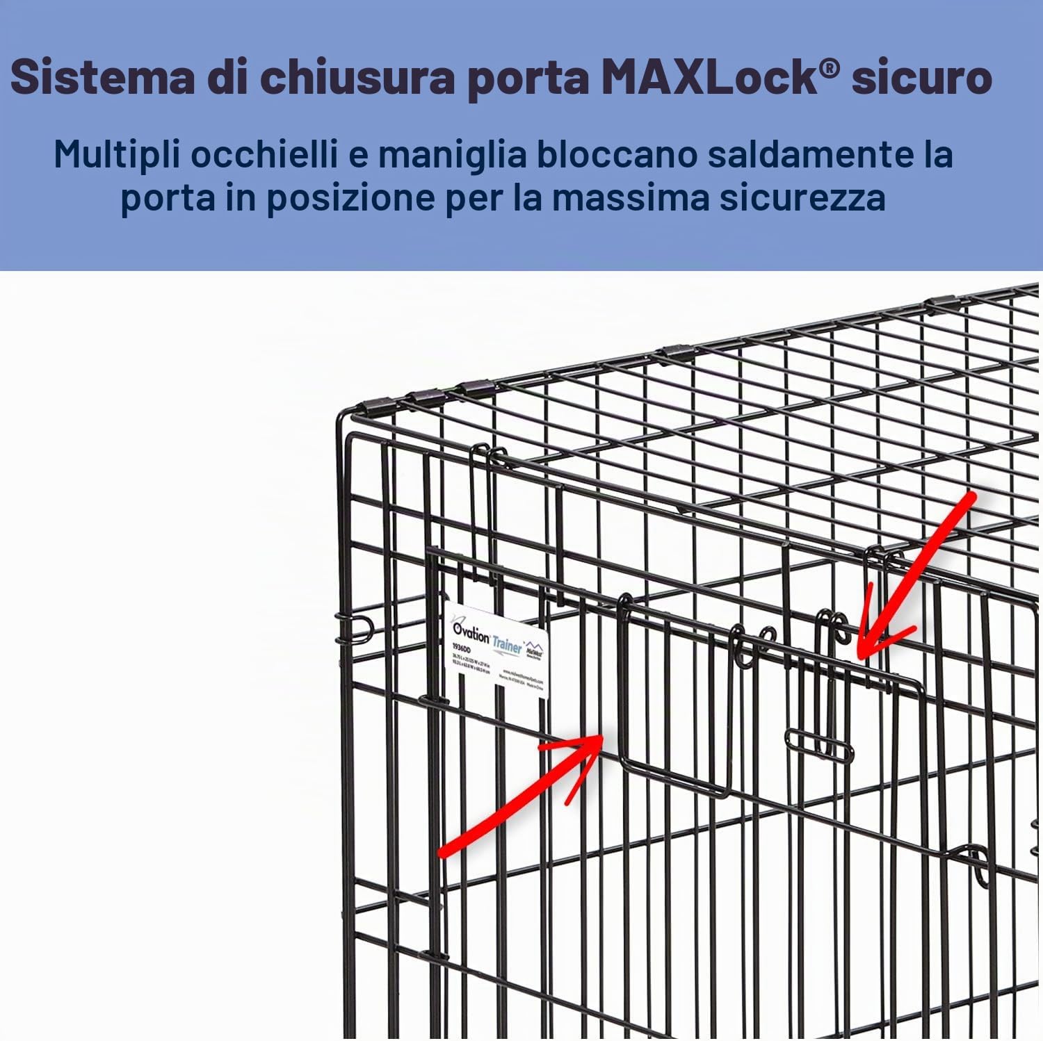 Detalle de MidWest Homes for Pets Small Ovation: gabbia pieghevole a doppia porta per cani di piccola taglia
