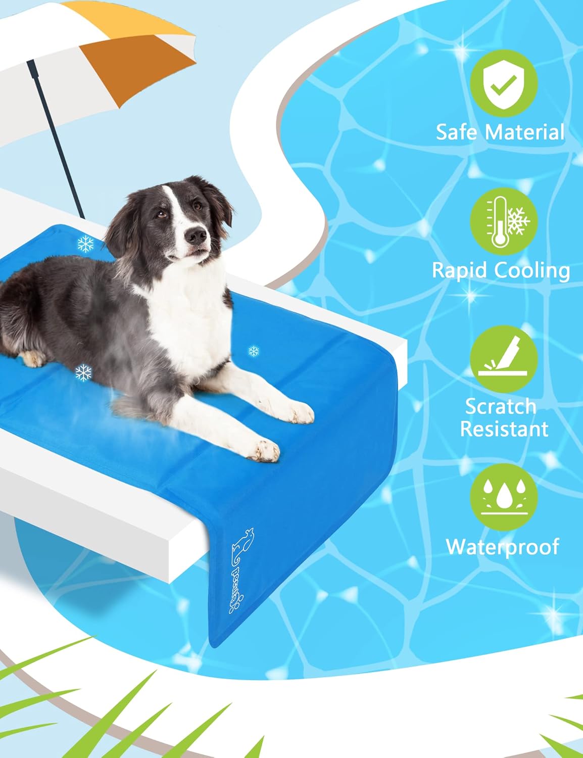 Detalle 2 de Pecute Kühlmatte für Hunde – langlebiges Upgrade aus Oxford-Stoff + PVC, 0,4 mm Dicke