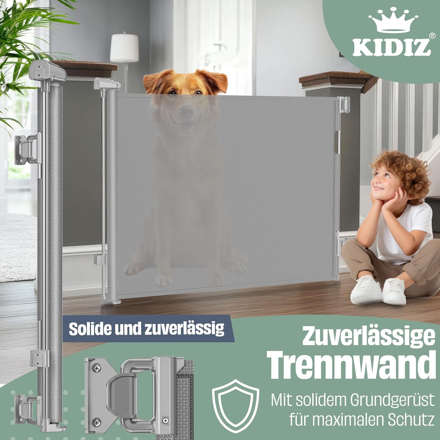Detalle de KIDIZ Treppenschutzgitter 0–140 cm 🚪