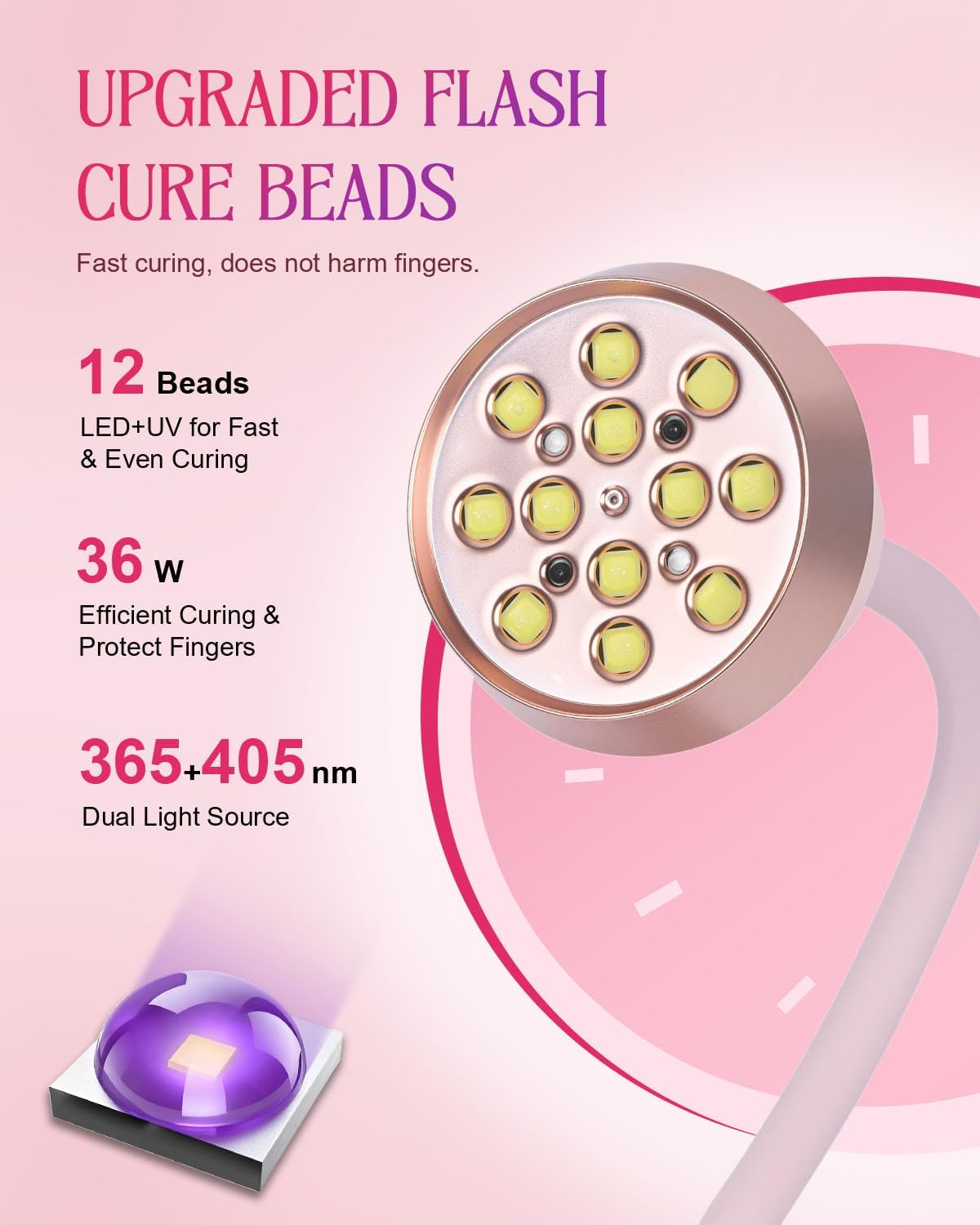 Detalle 2 de Auduto UV LED Nail Lamp 36W for Gel Nails 💅