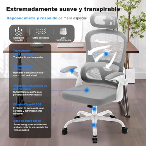 Thumbnail 7 de Magic Life: Silla de Oficina Ergonómica con Respaldo de Malla y Reposabrazos Abatibles