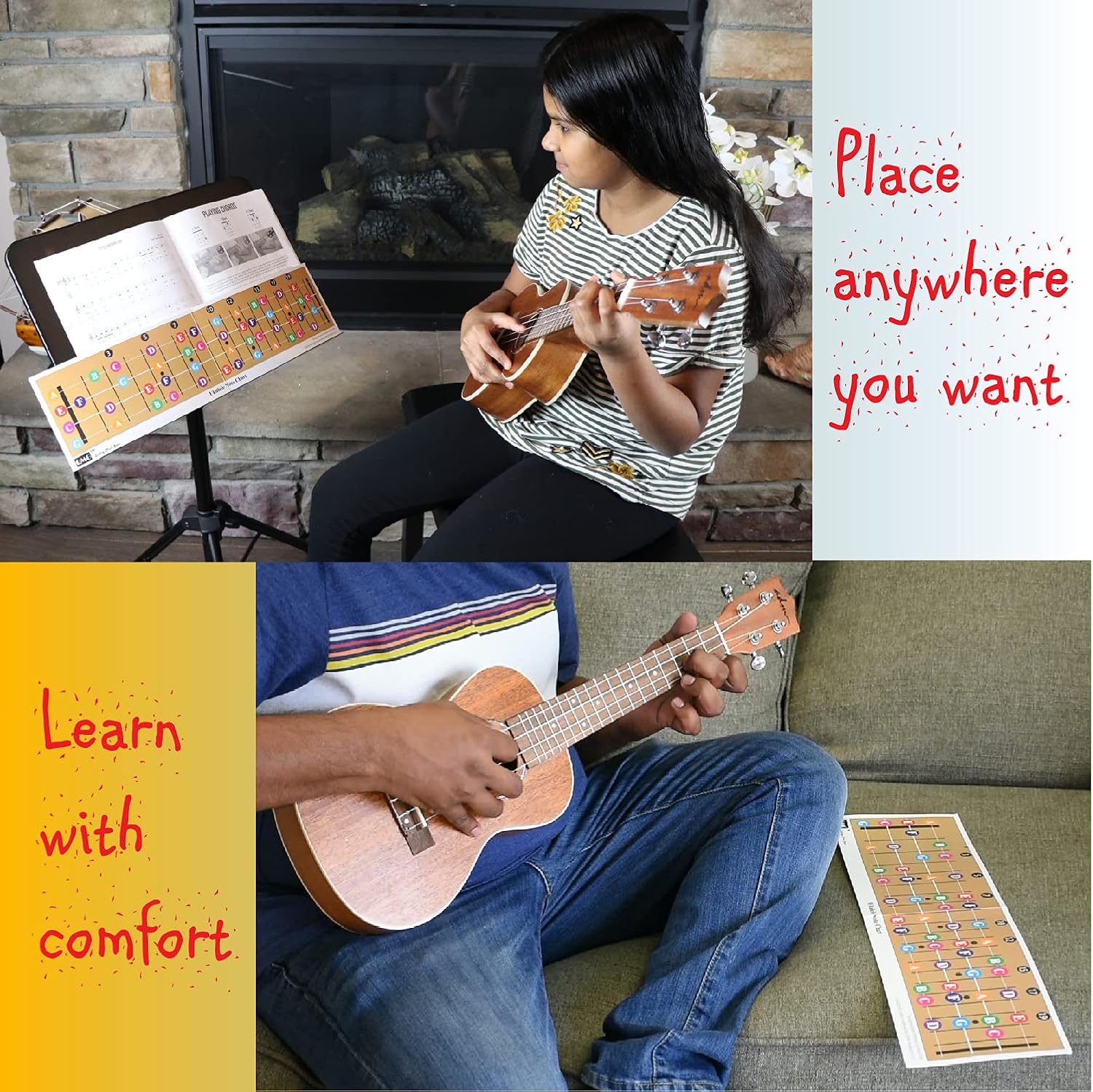 Detalle 2 de QMG Ukulele Fretboard Note Chart