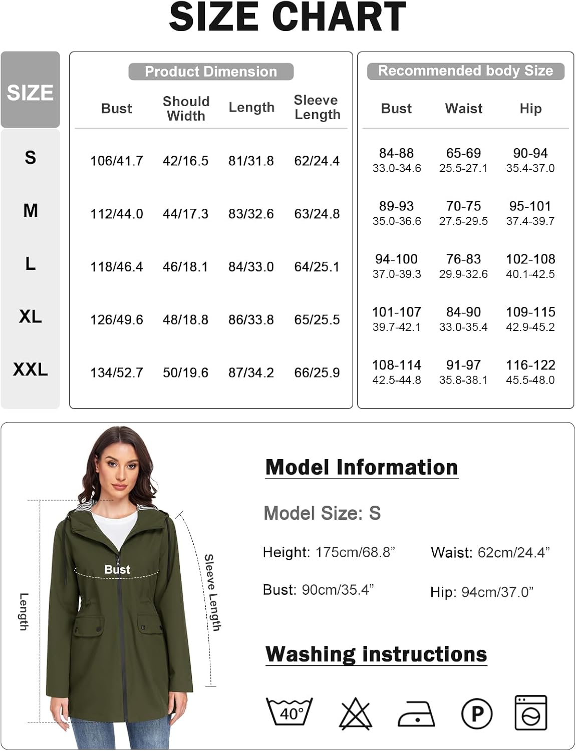 Detalle de Yuson Girl Women's Lightweight Transition Coat: A Practical Spring Windbreaker