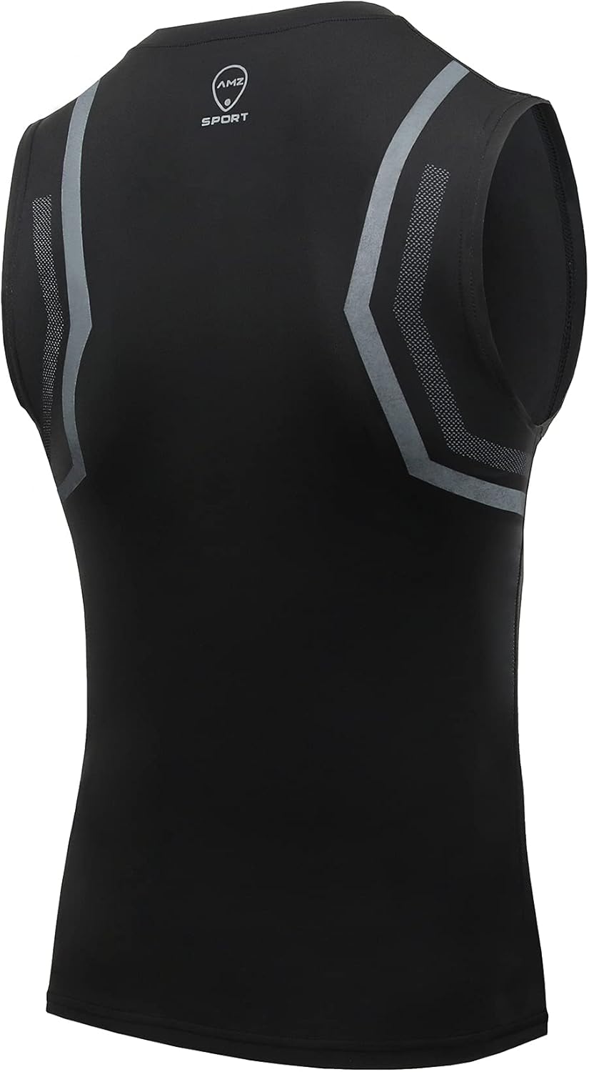 Thumbnail 2 de AMZSPORT Canotta Compressione Uomo a asciugatura rapida con logo riflettente