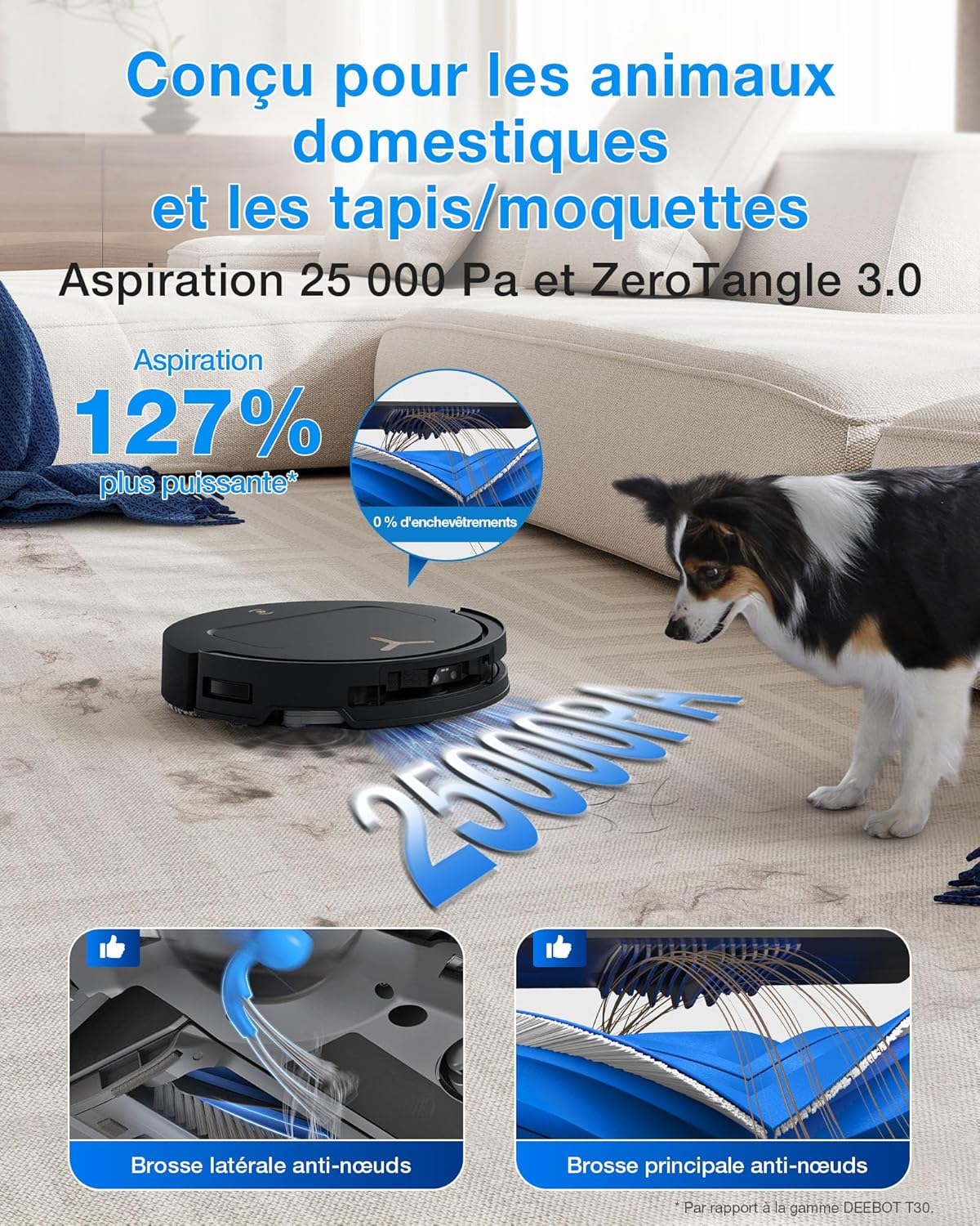 Thumbnail 1 de ECOVACS DEEBOT T50 Pro Omni Gen3 : aspirateur robot laveur avec station OMNI, AIVI 3D et aspiration 25 000 Pa